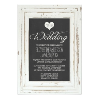Chalkboard Framed Rustic Wedding Invitation