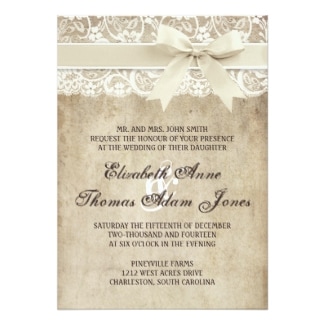 Vintage Elegance Rustic Wedding Invitation